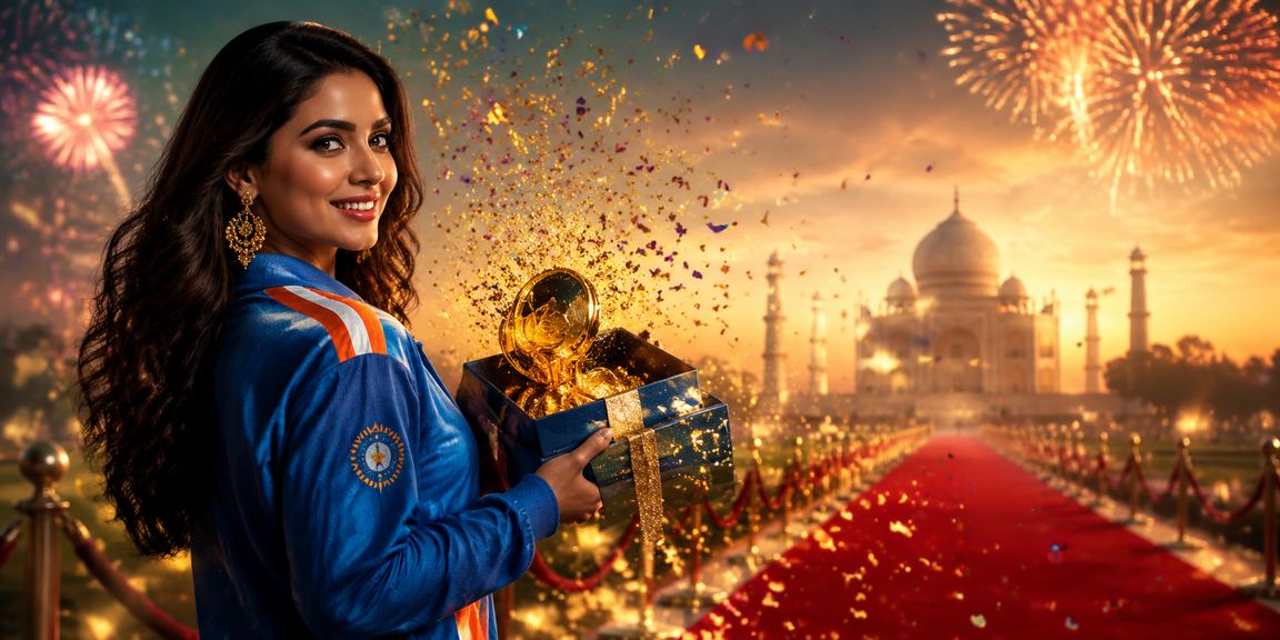 Taj Mahal with cricket stadium background symbolizing India and sports betting