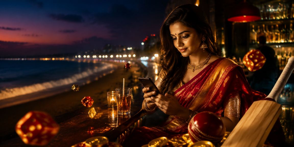 Cricket fans enjoying live match betting at Chennai Marina Beach